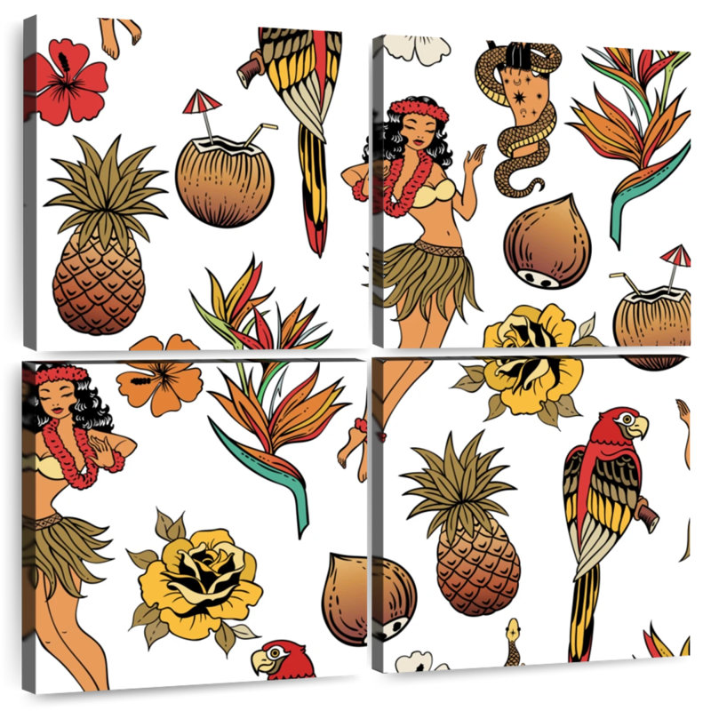 Kerner Tropical Hawaiian Pattern, 50" H x 50" W