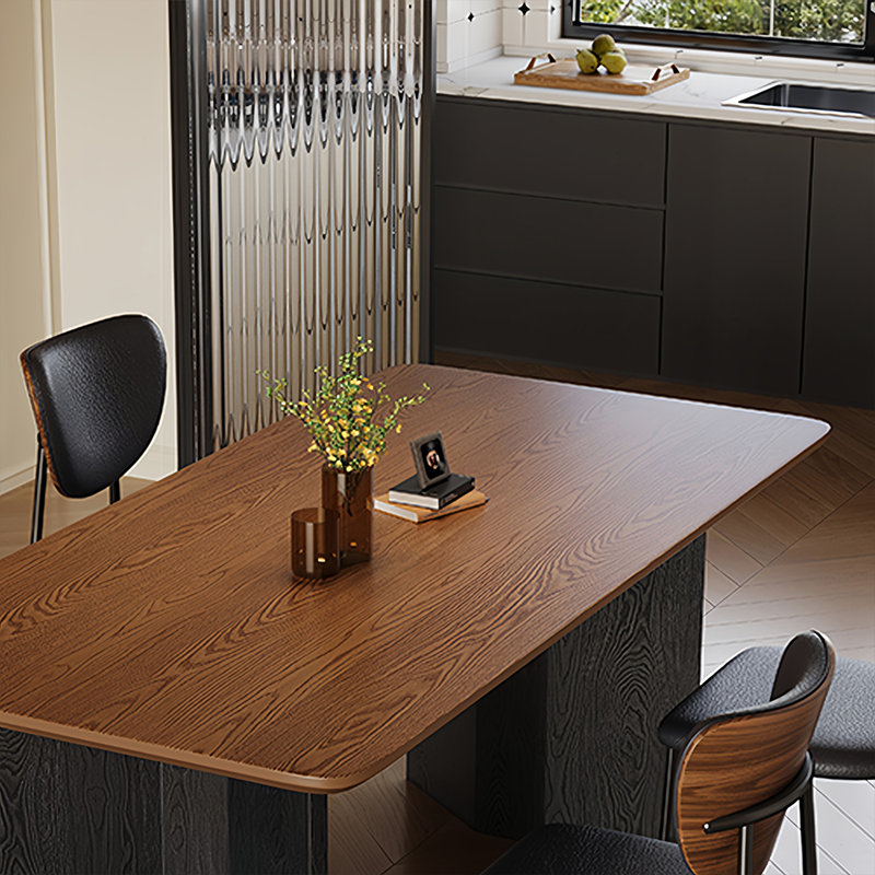 Table de salle à manger en bois massif de style rétro, H 29,52 po x L 62,99 po x l 35,43 po