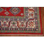 Tapis rouge en laine noué à la main de conception unique 8 pi 11 po x 11 pi 9 po New Age