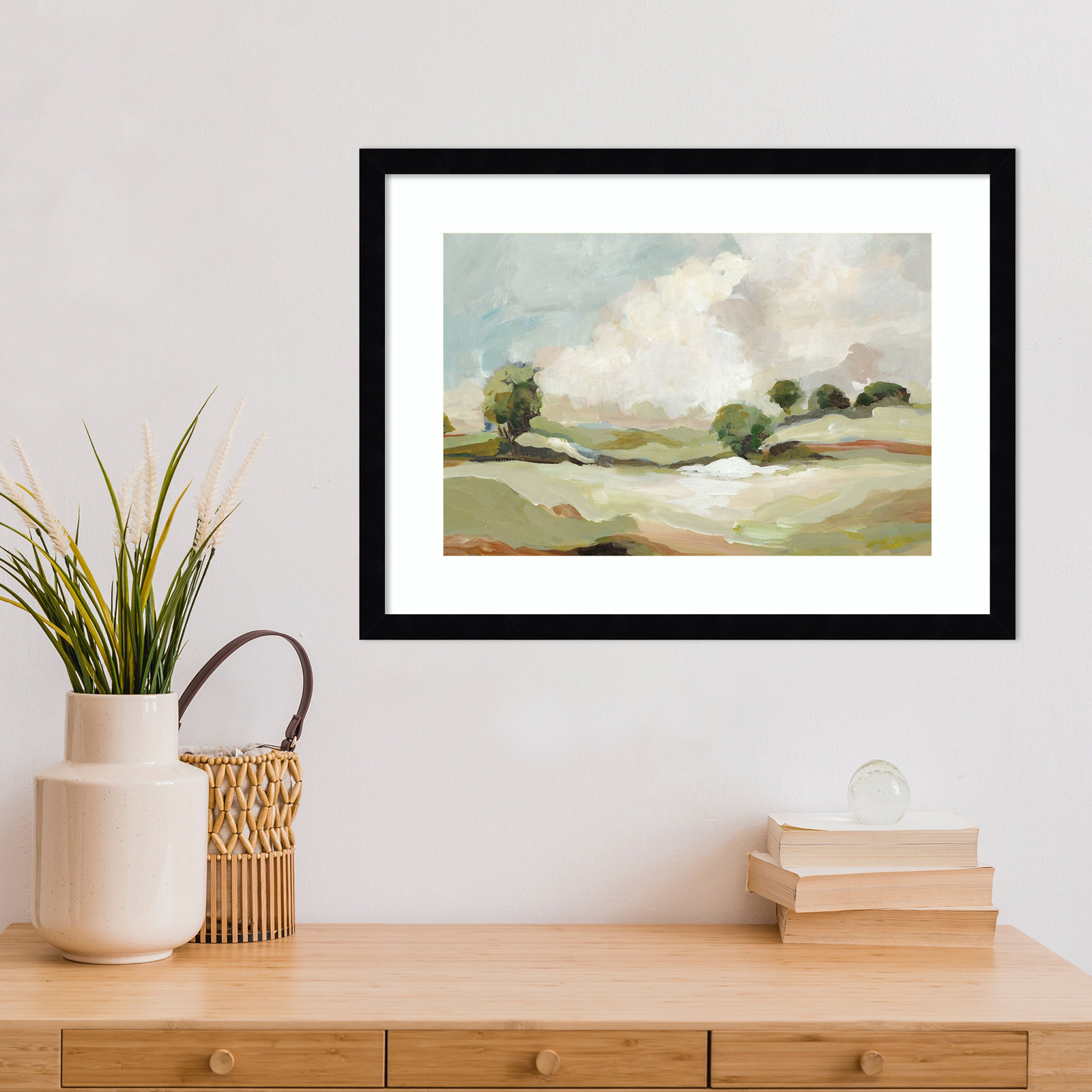 Pastoral Land Print by Allison Pearce, Black, 16" H x 21" W