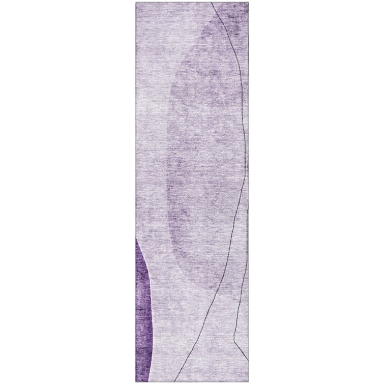 Premium Machine Washable Prisco Purple Rug
