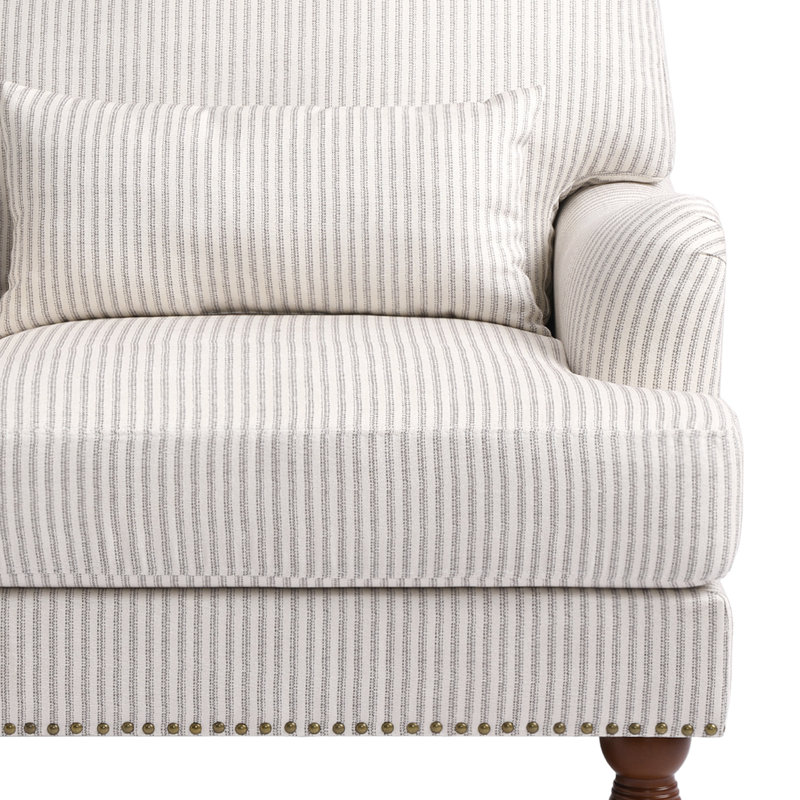 Fauteuil rembourré, Chenille pinstripe café