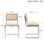 Benett Modern 46cm Natural Woven Rattan Dining Chairs with Metal Frame Small Kitchen Side Chairs-581583881-595105645