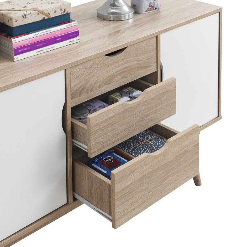 Stanton 125cm Sideboard, Sonoma Oak/White