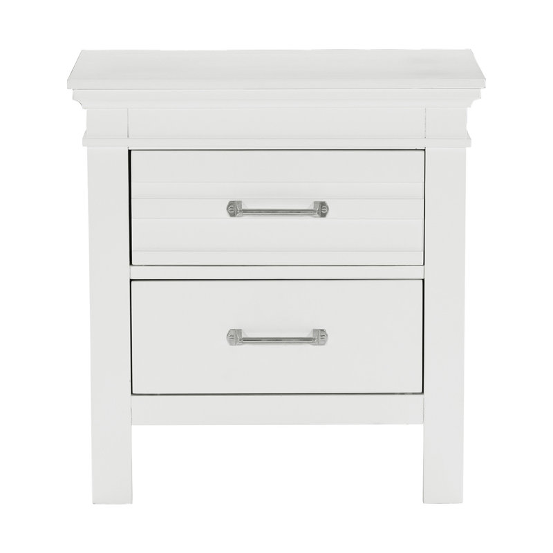 Table de chevet 2 pièces 2 tiroirs blanc