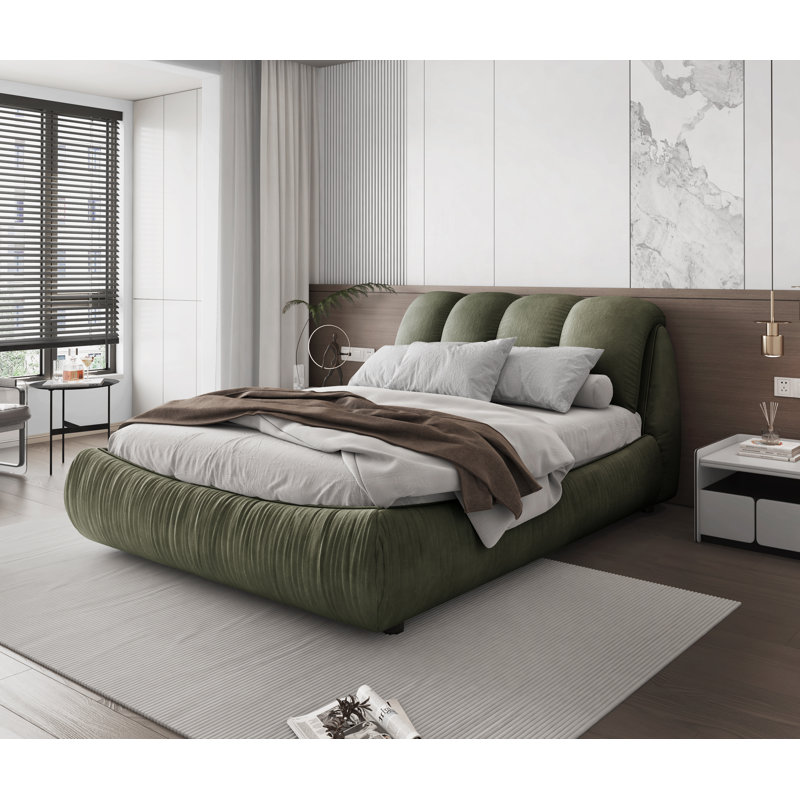 Lit-bateau tapissier Henness, Grand, Vert
