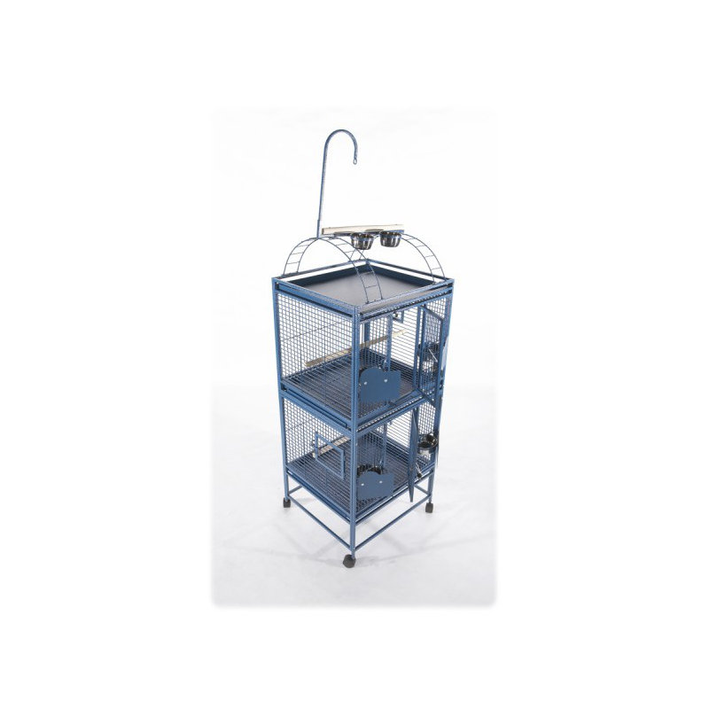 Petite cage à oiseaux double Charitini, Bleu