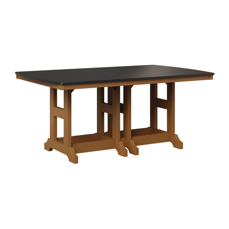 Table de salle à manger rectangulaire Berlin Garden, H 30,87 po x l 72 po x P 44 po, Noir martelé, Cèdre