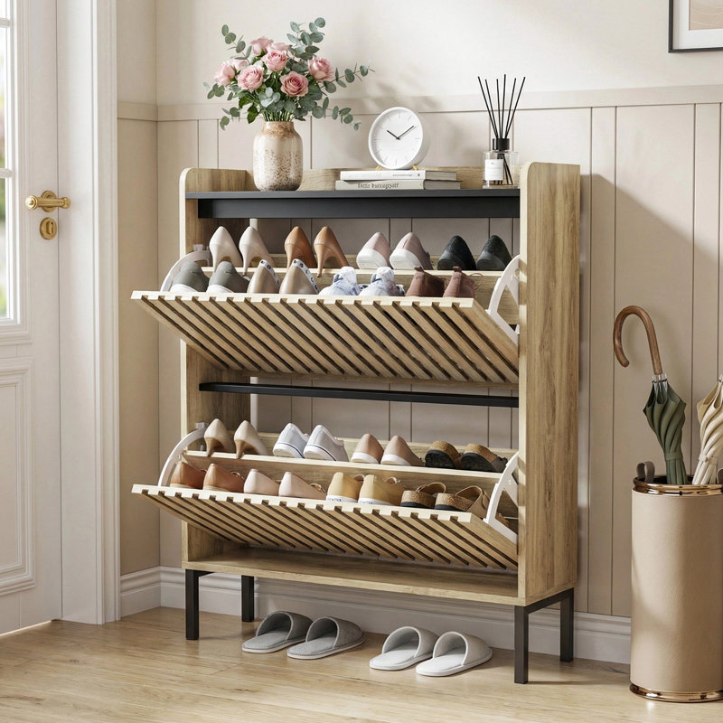 16 Pair Shoe Storage Cabinet