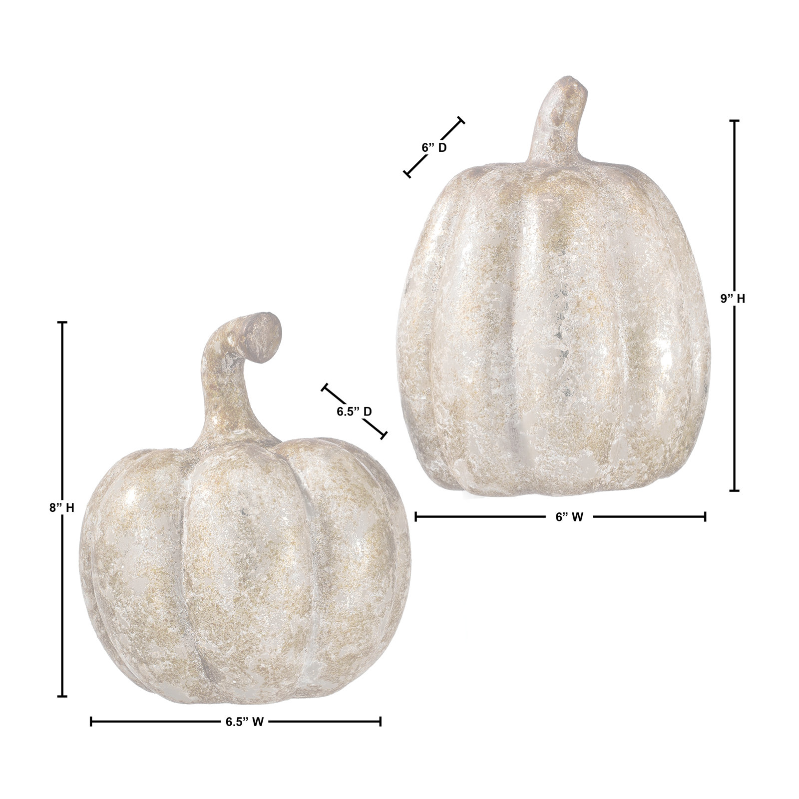 8-9" Tc Aged Pumpkin Set of 2