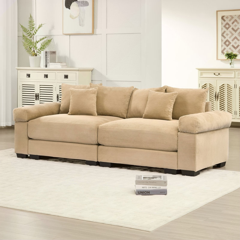 Canapé modulaire surdimensionné de 92 po Cloud, H 34,2 po x l 92 po x P 33,8 po, 2, Chameau