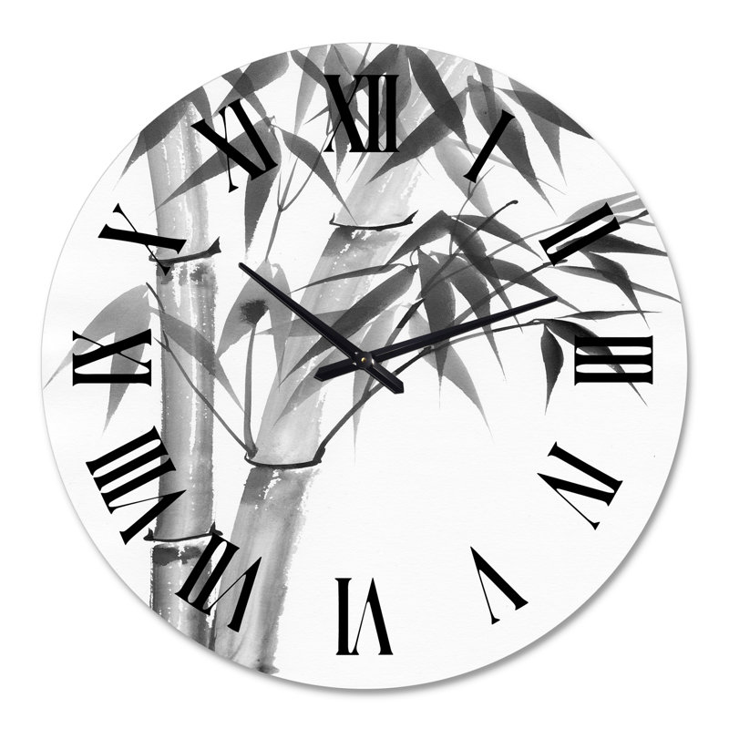 Horloge murale rétro en bambou monochrome rétro, Grand