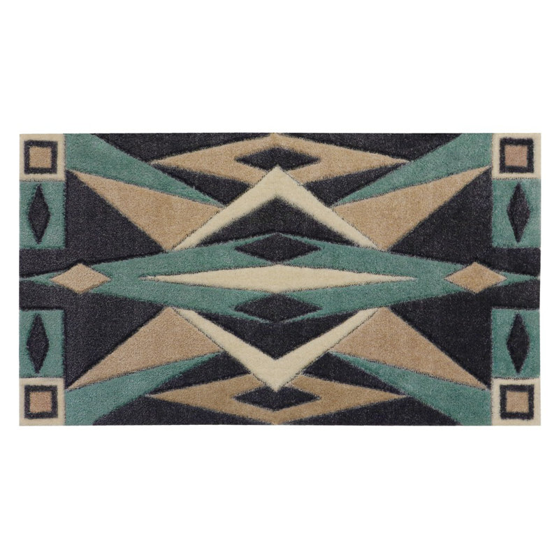 Hand Carved Non-Slip Geometric Indoor Doormat