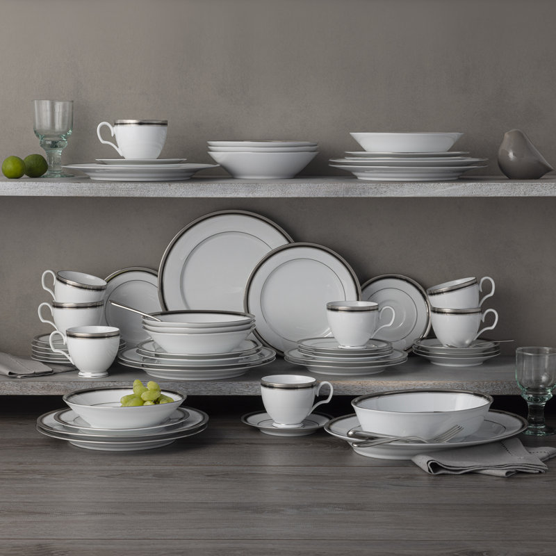 Service de vaisselle 50 pièces Noritake Austin Platinum, service pour 8