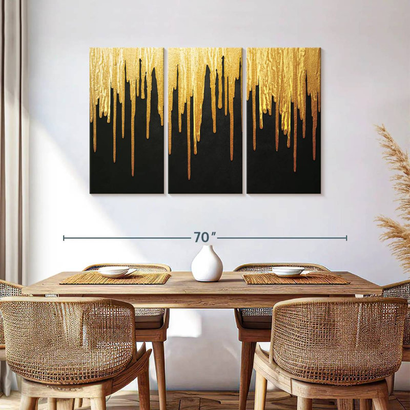 Avery Gold Paint Drip, 36" H x 57" W