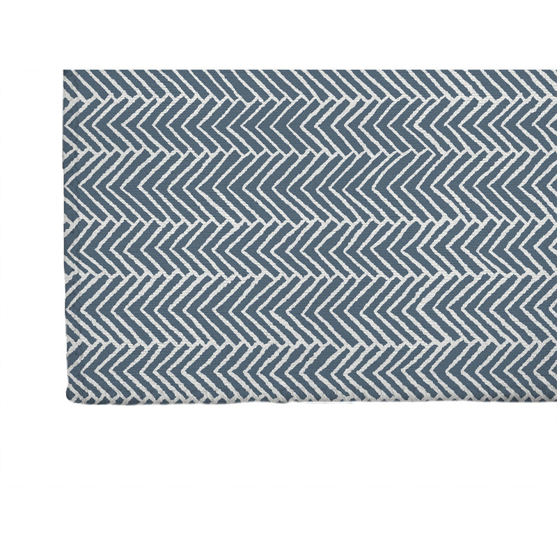 Chevron Snug Activity Mat, Rectangle 4' x 6', Blue