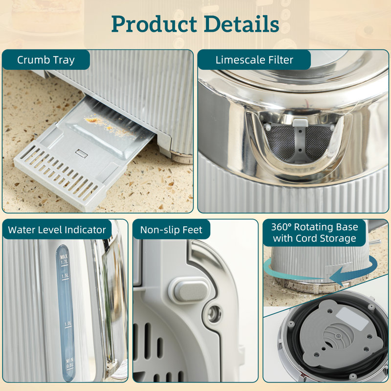 Kettle and Toaster Set, Tan