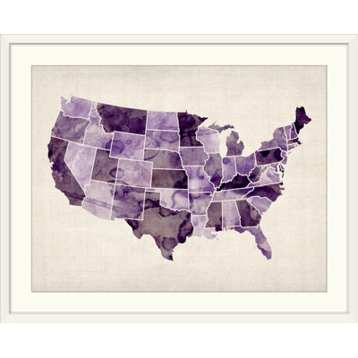 «United States Watercolor Map» par Francy, impression d'art graphique