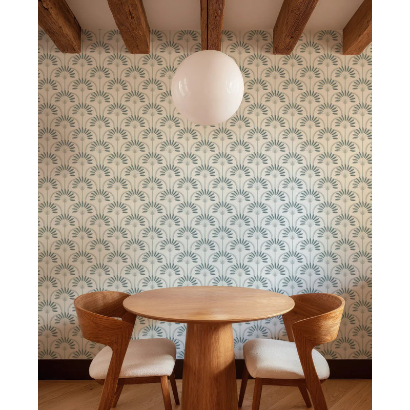 Palm Arches - Wallpaper, Neutral Hues, Peel & Stick, Self-Adhesive