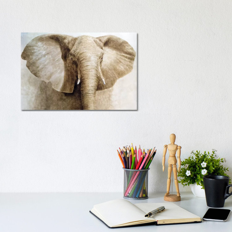 Elephant 1 Piece Wrapped Canvas Painting, 20.32 cm H x 30.48 cm W