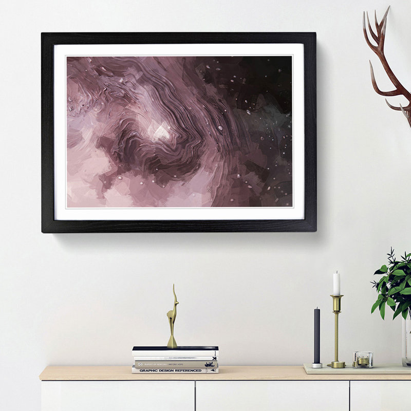 Swirling Passions in Abstract - Framed Print, 36cm H x 48cm W x 2cm D, Black Framed