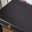 Bureau d'écriture rectangulaire en bois massif noir avec 2 tiroirs-117811833