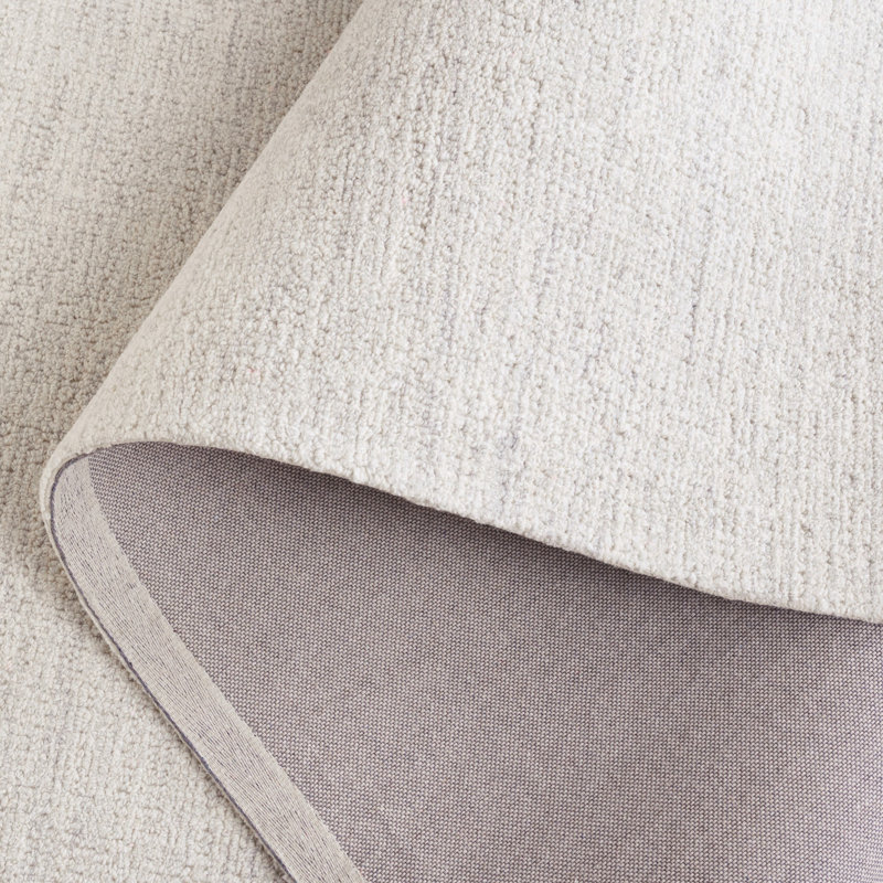 Duchesne Hand Tufted Wool Cotton Rug in Gray/Light Gray/Ivory, Rectangle 5' x 8'