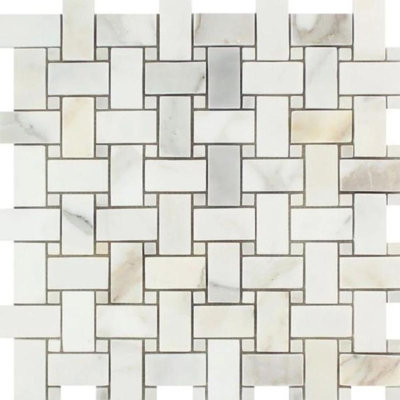 Carreau de mosaïque mural en marbre tressé