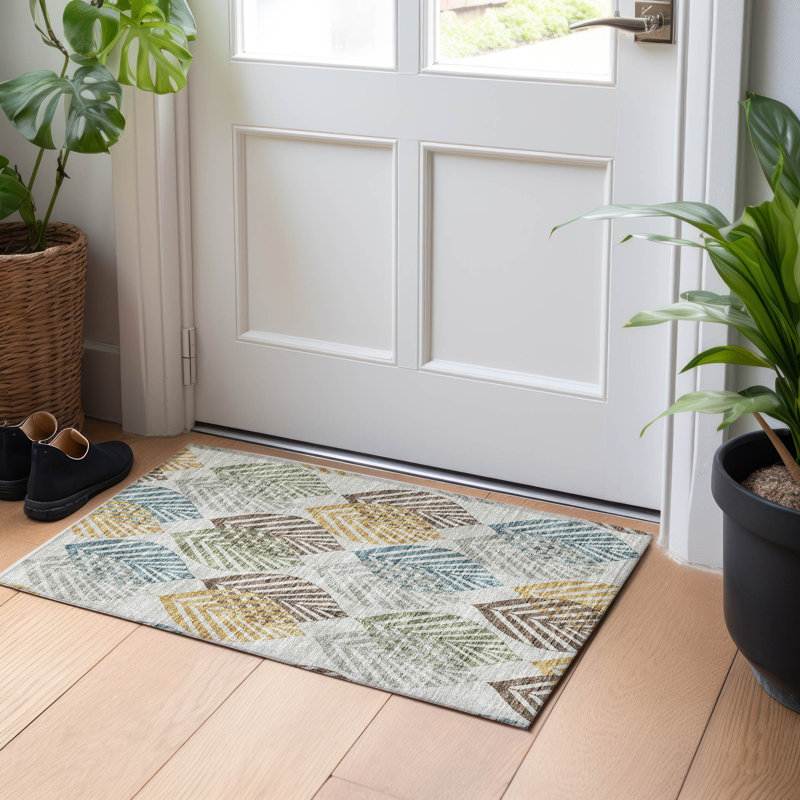 Premium Machine Washable Prisco Gray Rug, Rectangle 1'8" x 2'6"