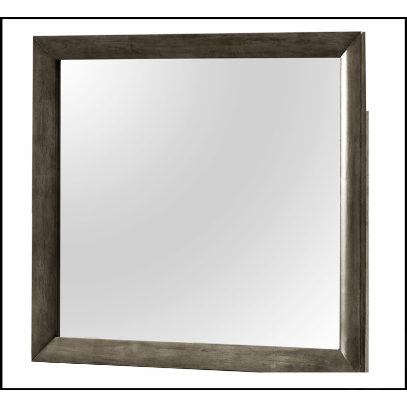 Miroir mural contemporain gris, pour rehausser la lumière et l'espace dans n'importe quelle pièce moderne, Gray