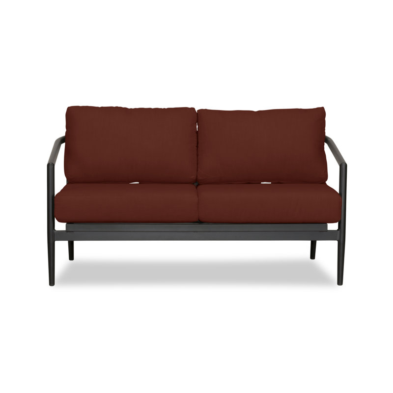 Olio Outdoor 2 - Seat Loveseat, Canvas Henna Sunbrella® Canvas, Black