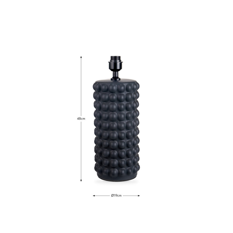 Ulrey Bobbled Ceramic Tall Table Lamp Base, Black
