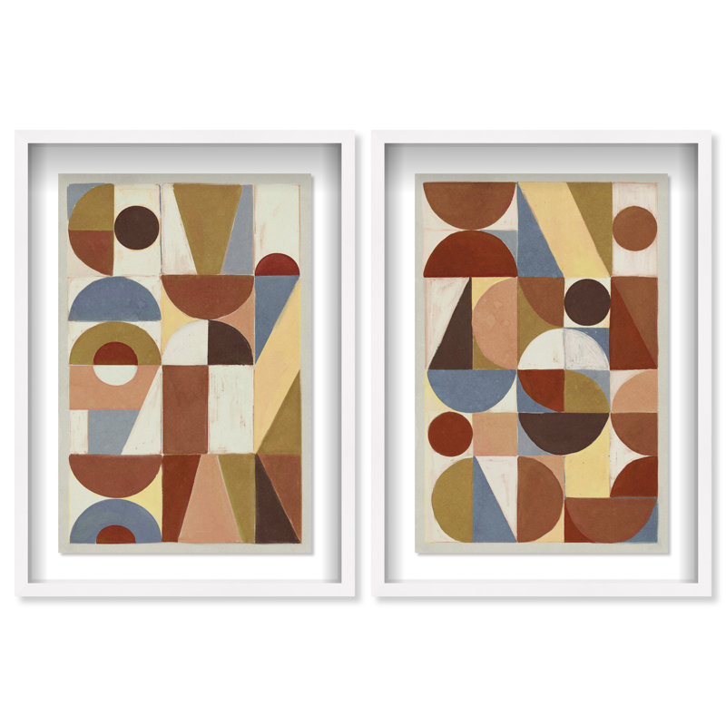Tiled Set Set by Oliver Gal, 93"H x 63"W, White Shadowbox