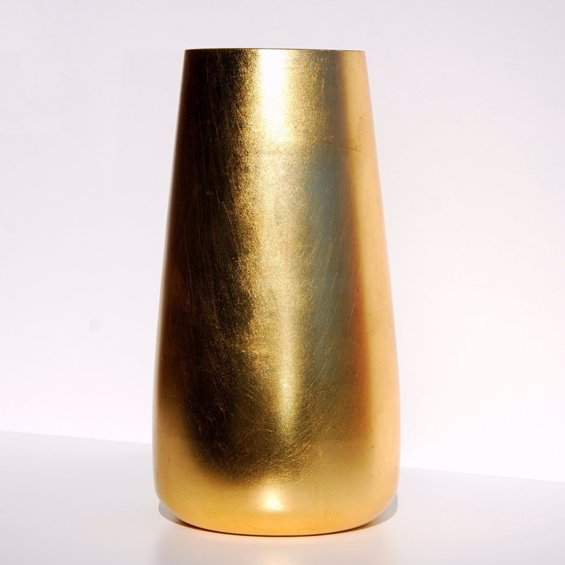 Vase de table Hawwa, Doré, H 12 po x l 6,5 po x P 6,5 po