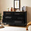 Commode de style moderne à 6 tiroirs - noir avec grille à 6 tiroirs et tiroirs tendance