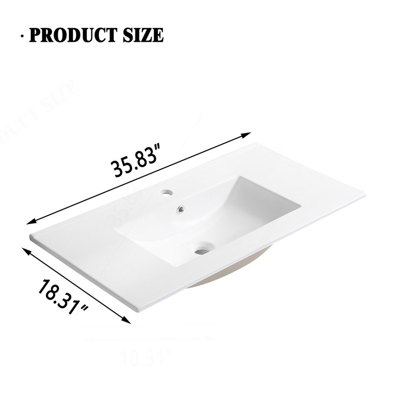 36" Bathroom Vanity Ceramic Sink