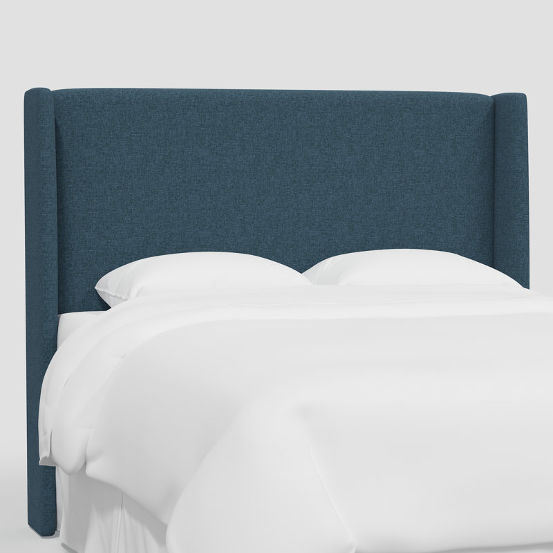 Tête de lit Faine, Simple, Lin texturé bleu marine Zuma