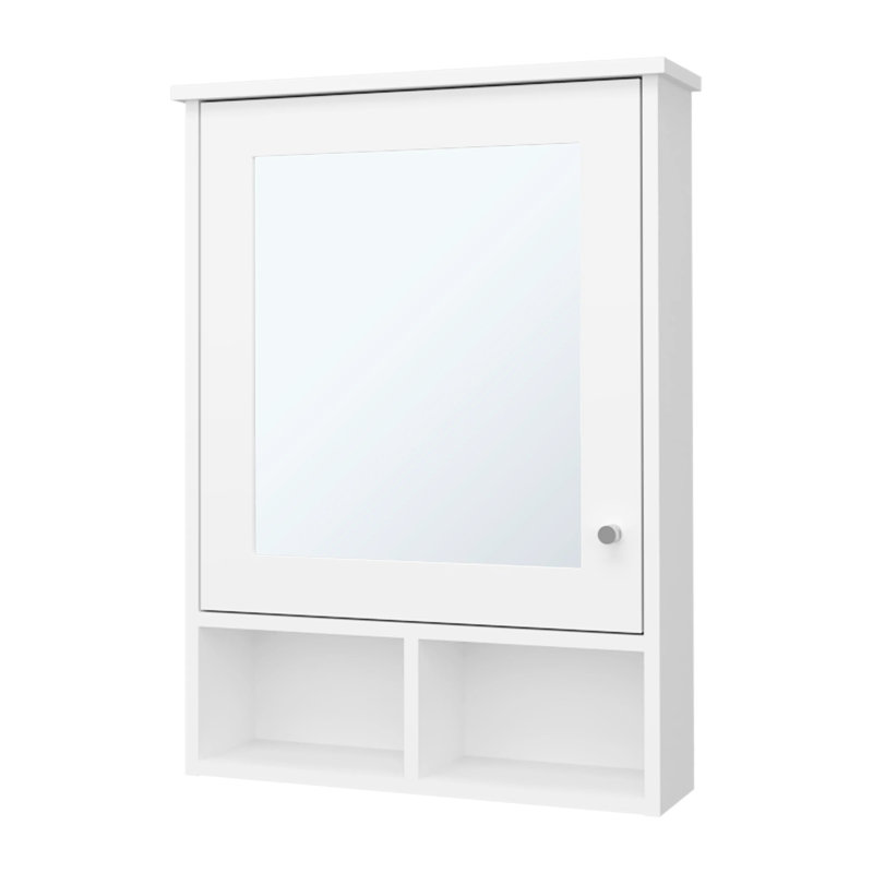 Armoire de salle de bain blanche avec miroir - offre un rangement pratique pour les médicaments et les produits d'hygiène La porte murale ajoute un style pratique à