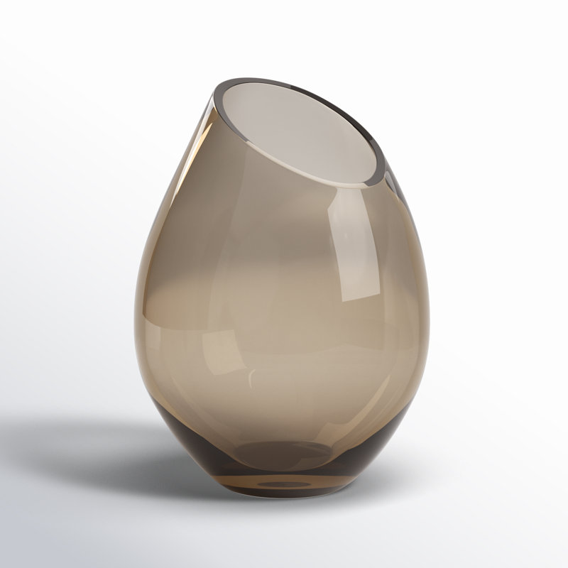 DROP Glass Table Vase, 9.45" H x 7.48" W x 7.48" D, Coffee