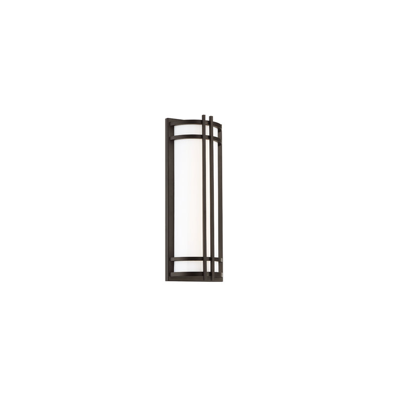 Skyscraper Outdoor Dimmable LED Flush Mount, Bronze, 3000K, 18" H x  7" W x 3.5" D