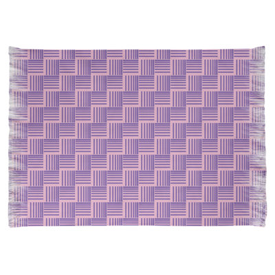 Tapis de zone mauve à rayures basketweave