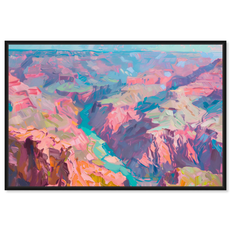 «Bright Canyon», impressionisme par Art Remedy, H 17 po x l 25 po, Cadre noir