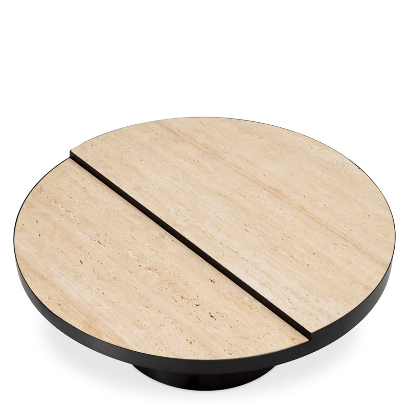 Coffee Table Excelsior Bronze Finish Travertine - Top