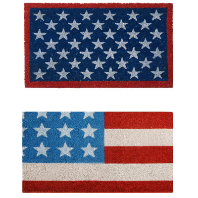 Bidwell Non-Slip Geometric Independence Day Doormat