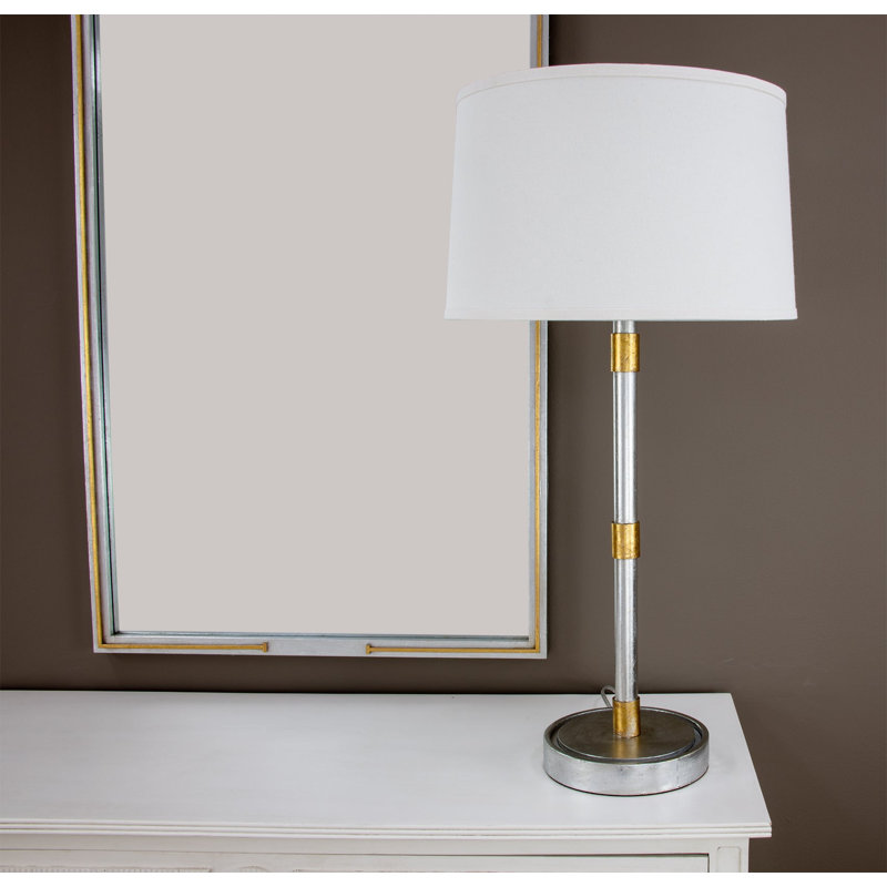 Ivian Table Lamp, Antique Silver/Gold Leaf