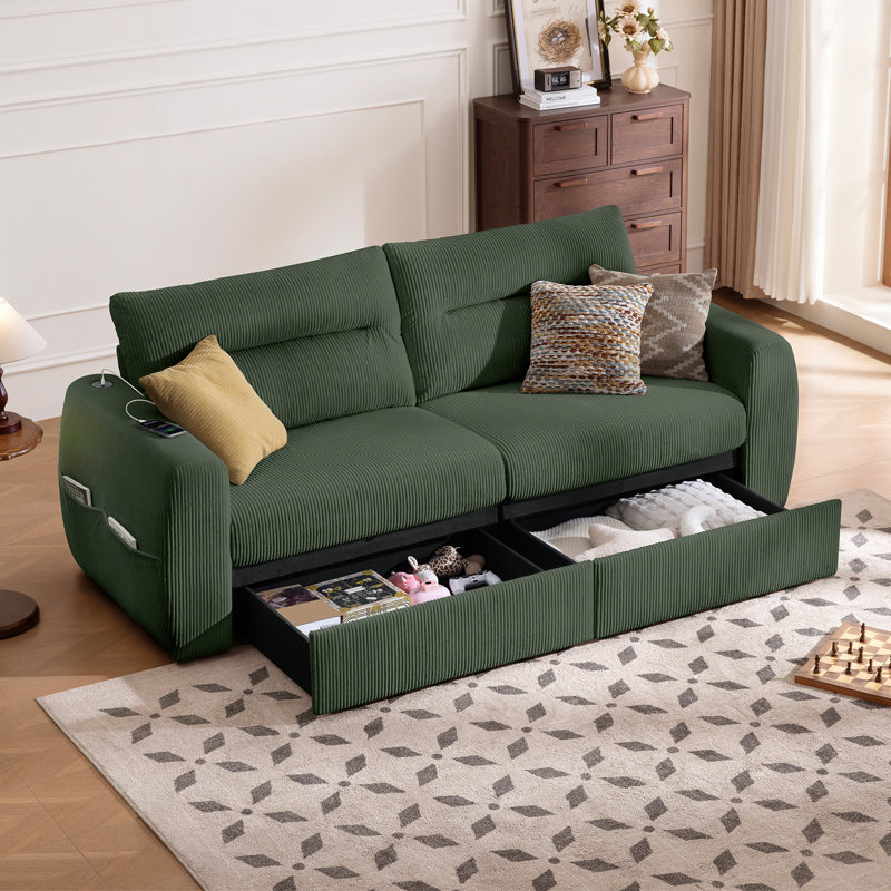 Canapé avec rangement 88,6 po, Green