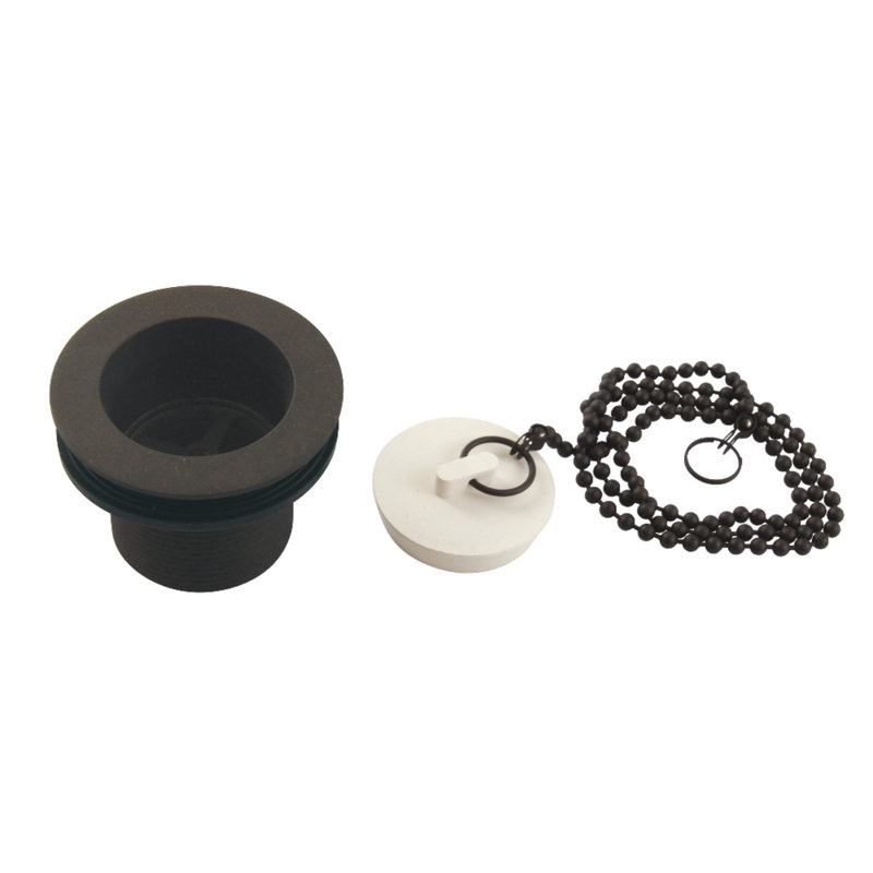 Kingston Brass Made To Match 1-1/2-Inch Chain and Stopper Tub Drain with 1-1/2-Inch Body Thread, Polished Nickel
