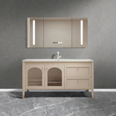 Simple modern floor-to-ceiling bathroom cabinet