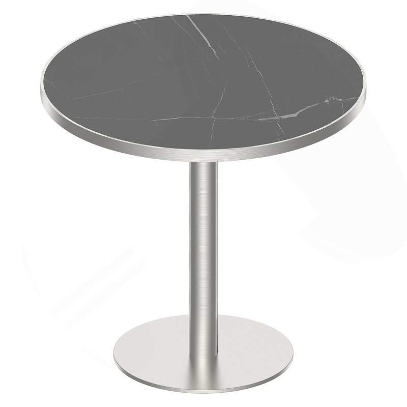 Table bistro ronde et moderne 31,5 pouces avec plateau tulipe et plateau en faux marbre, facile à assembler, structure en métal robuste