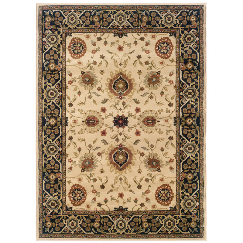 Tapis beige / noir Heavener Southwestern, Rectangle 3 pi 10 po x 5 pi 5 po